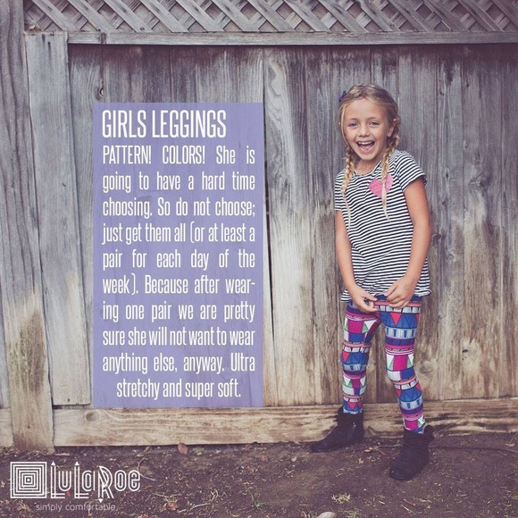 SOFT stretchy NEW LuLaRoe Kids Leggings with feather print S/M (2T - 8) - Picture 7 of 8